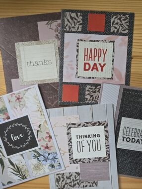 Handmade Variety Greeting Card Set - Thank You, Thinking Of You, Celebrate